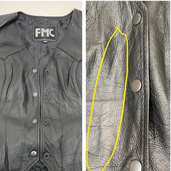 First Manufacturing Motorcycle Gear Black Leather Button Up Vest Size XXL - Picture 11 of 16